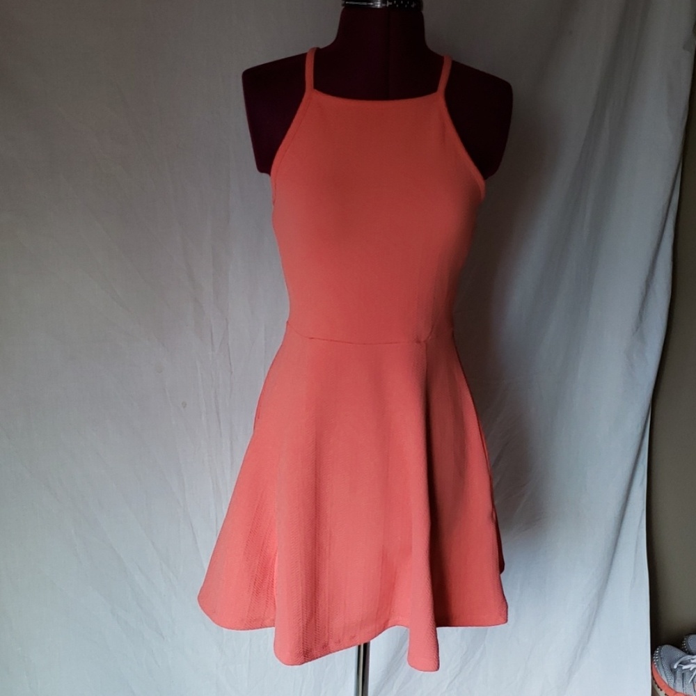 HM H&M coral pink skater dress size 6 US